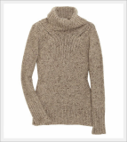 Turtle-NECK, Long Sleeve, Jacquard Sweater for Women