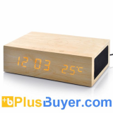 Morning Wood - Wooden Bluetooth Speaker + Qi Wireless Charger + Alarm + Thermometer
