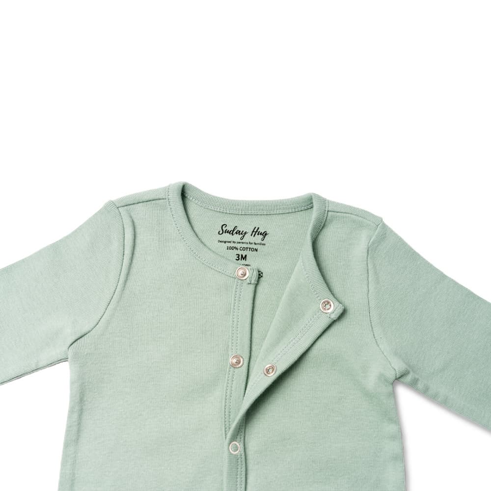 Sunday Hug Baby Romper Long Sleeve 100% Korean Cotton with built-in mittens