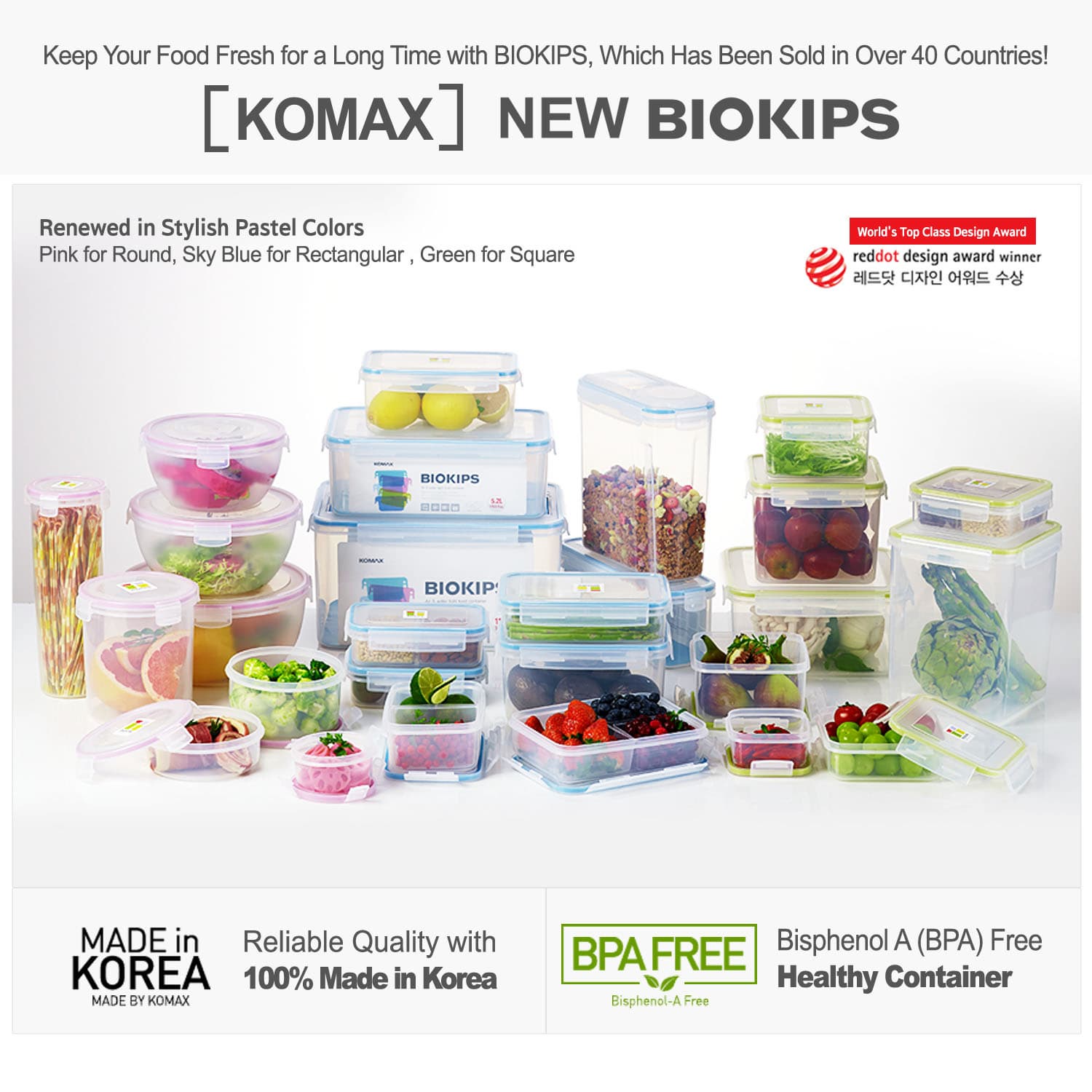 Komax Bioglass Rectangular Air & Water Tight Food Storage