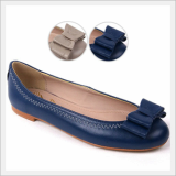 Leather Cute Double Wide Ribbon Womens Flats Shoes