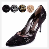 Oriental Spangle Deco Stain Womens Pumps Heel Shoes