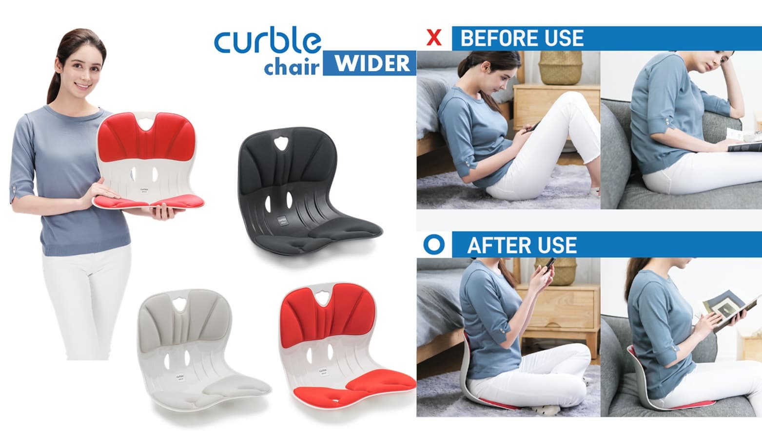 Curble Chair - Wider (Black) – Health Korea Shop