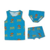 Doridori Little Boys_ Organic Cotton Underwear Undershirt For Kid_ Toddler_ Baby _Blue Parasol P_