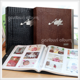 Crocodile Pattern Leather Album of White Sheet Pocket Type