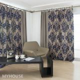 MyHouse Curtain Blue Damask