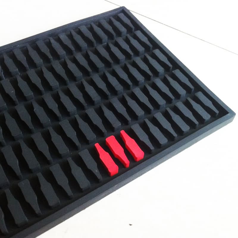 Bottle Shape Security Silicone Relief Rubber Bar Counter Mat