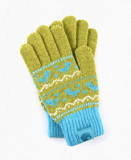 Women Twitter wool iGloves yellow+blue