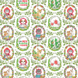 Cotton Fabric _ Cats the red hooded