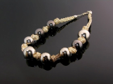 Gold Silk Fabric Necklace (INN-121)