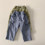 DE MARVI Kids Toddler Elastic waist Pocket poing Casual Trousers Boys Girls Pants Korean Manufacture