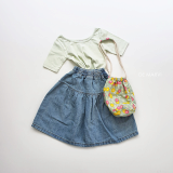 DE MARVI Kids Toddler Linen Denim Skirt MADE IN KOREA