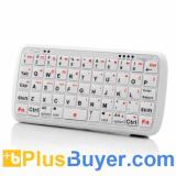 Mini Bluetooth QWERTY Keyboard with 5000mAh Power Bank (54 Keys, White)