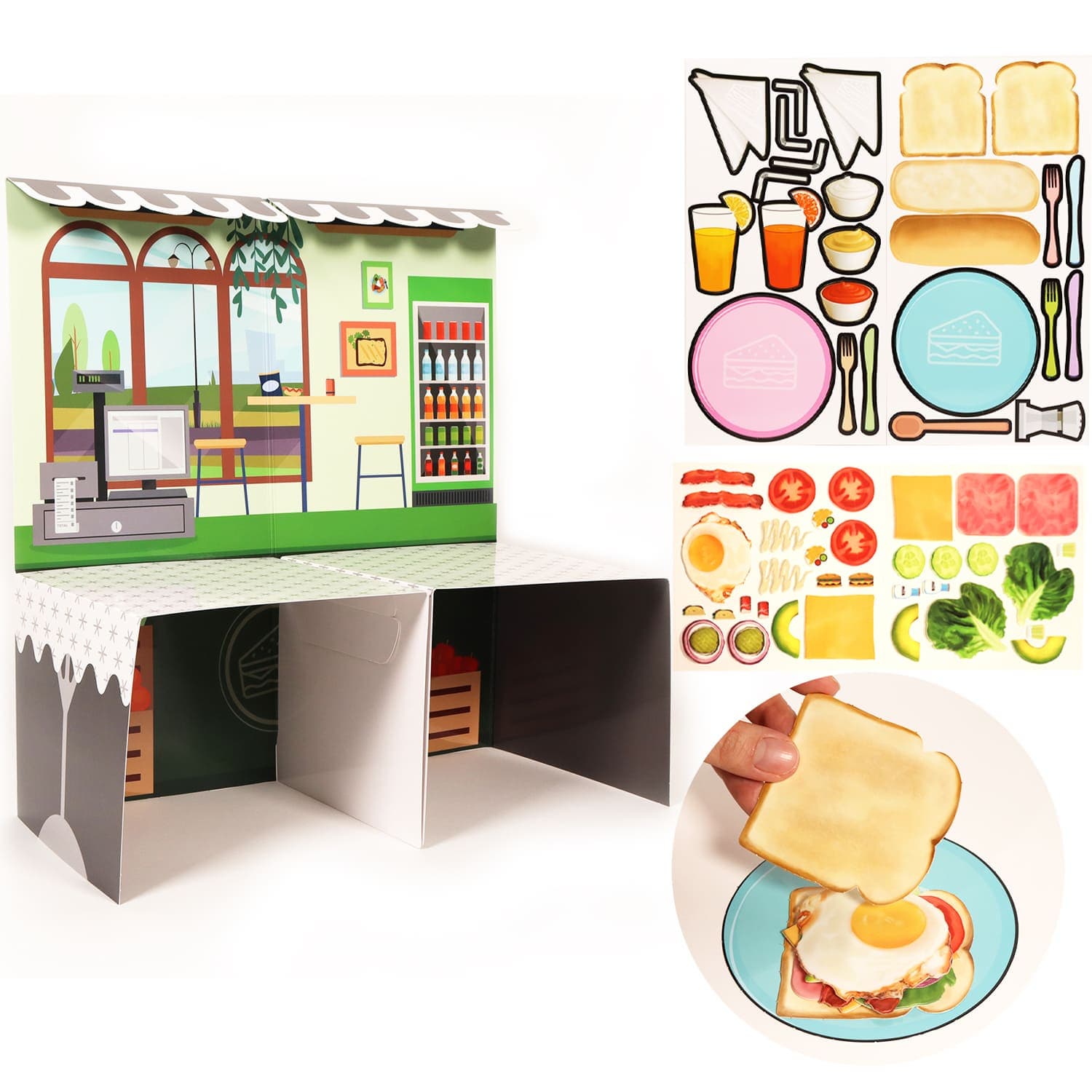 Play Food Removable Puffy Sticker Set _ Sandwich Store