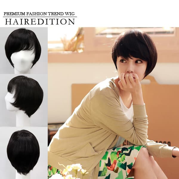 Human Hair Wig Full Coverage Hair Extension Short Cut Hair