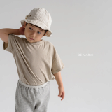 DE MARVI Kids Toddler Basic Loose  fit Linen T shirts Tees