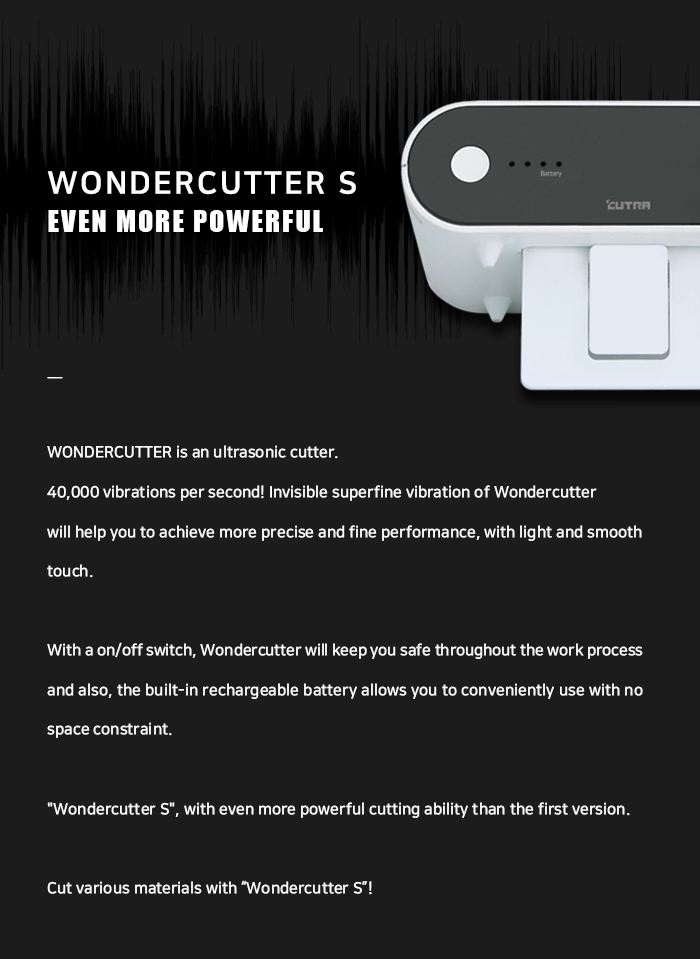 WonderCutter uses 40,000 vibrations a second to cut plastic with