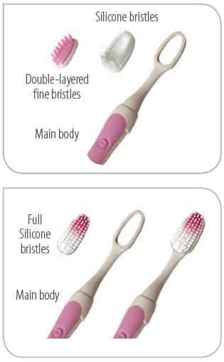 Replaceable silicon micro bristles 3D sonic vibration toothbrush