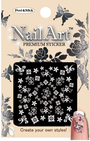 Nail Art Sticker NSA-02(White) 20 designs are available