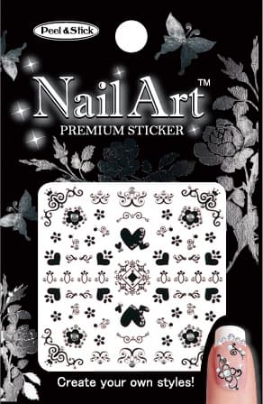 Nail Art Sticker NSA-06(Black) 20 Designs are availalbe