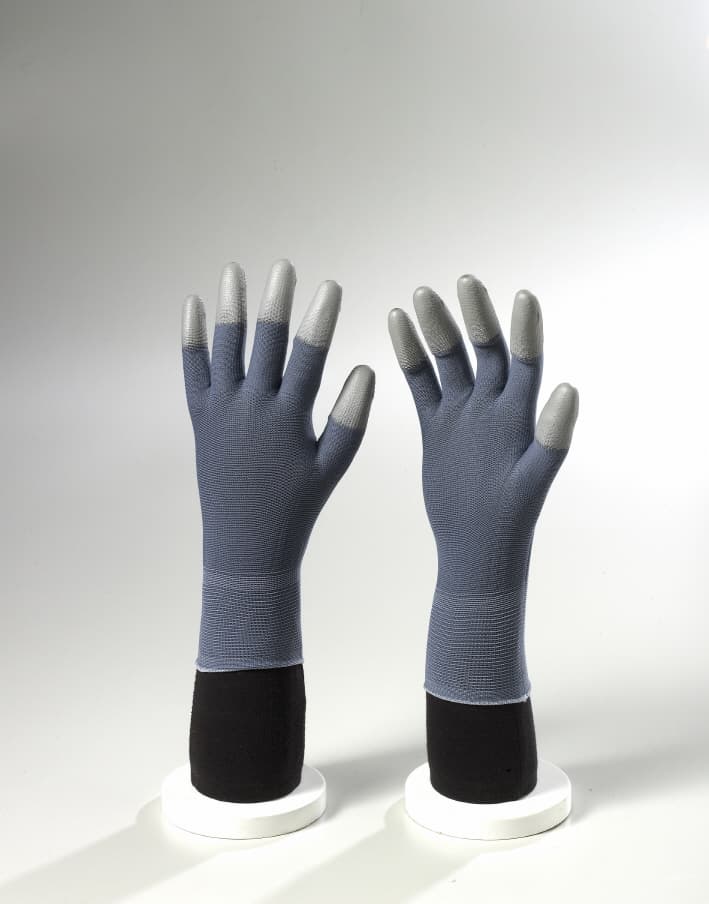 Grey Nylon / Grey PU Fingertips Coated Gloves
