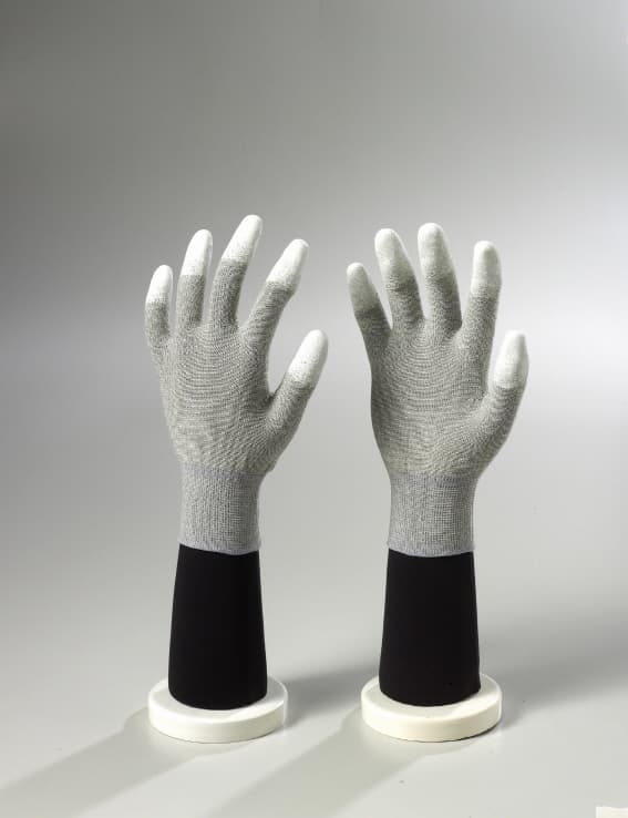 Copper ESD PU Fingertips Coated gloves
