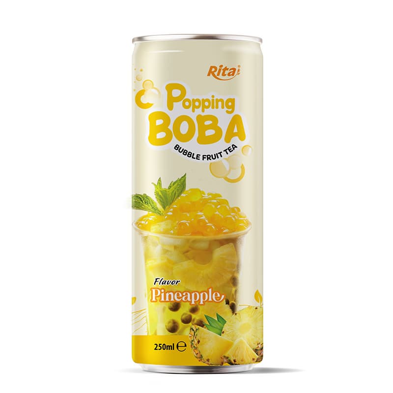 Supplier Pineapple Flavor Bubble Tea 250ml Can