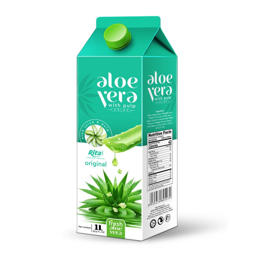 Wholesale Aloe Vera With Pulp Drink Original Flavor 1000ml Paper Box