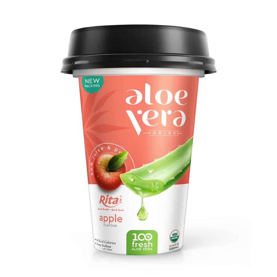 Wholesale Aloe Vera Juice With Apple Flavor PP Cup 330ml