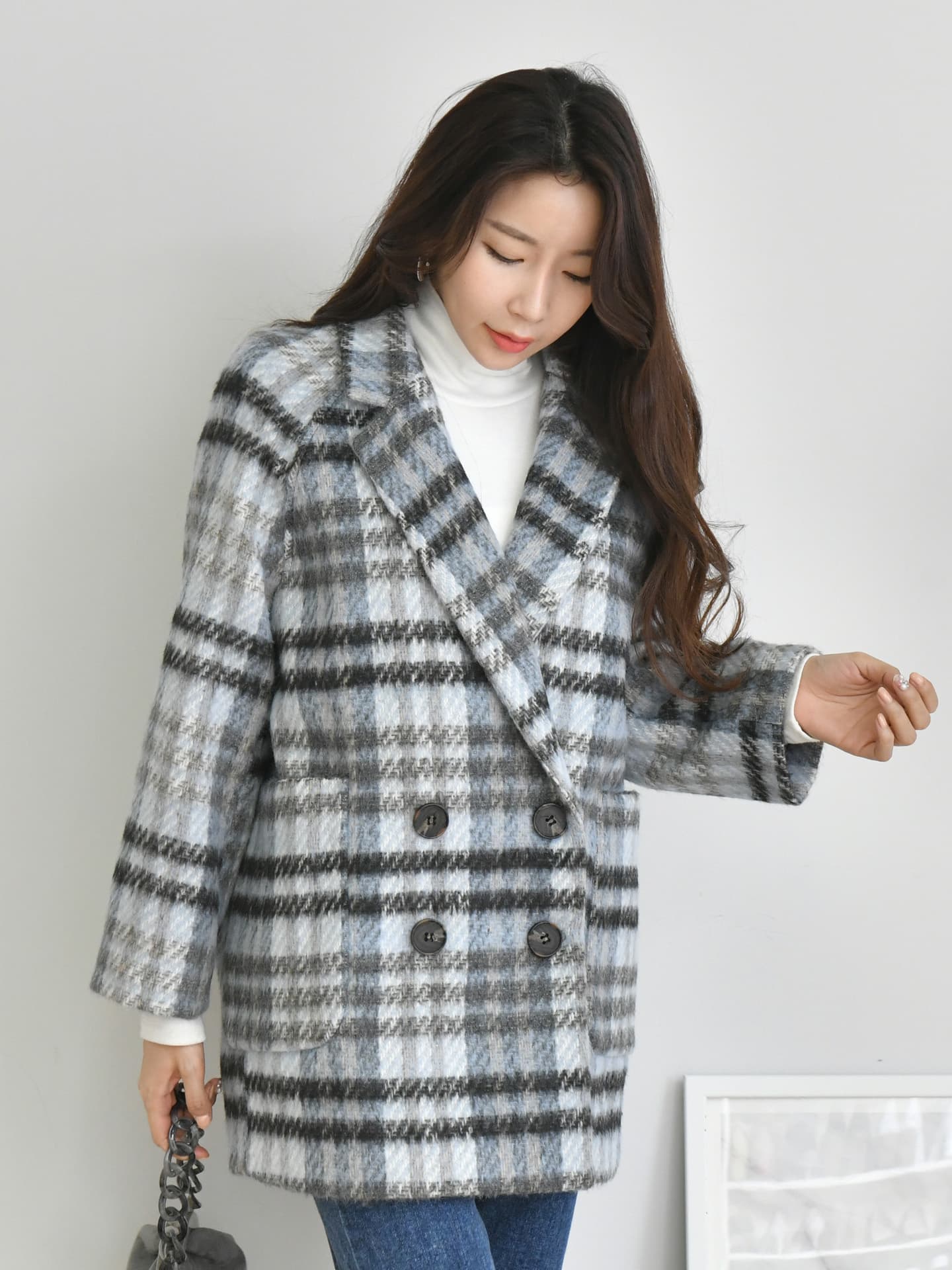 Check Coat_ Outer_ Outwear_ Winter_wear