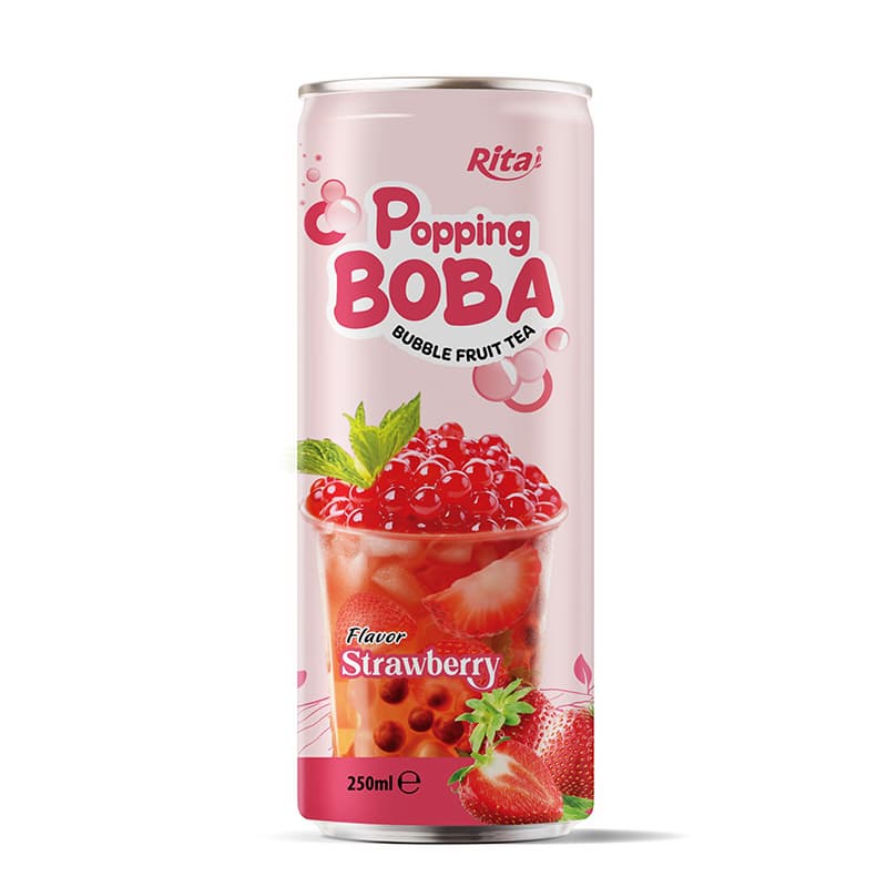 Supplier Strawberry Flavor Bubble Tea 250ml Can