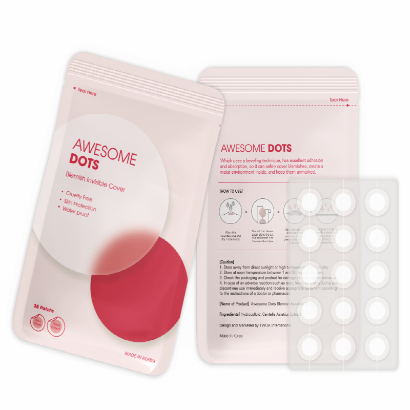 Hydrocolloid Acne Patches in pouch packing
