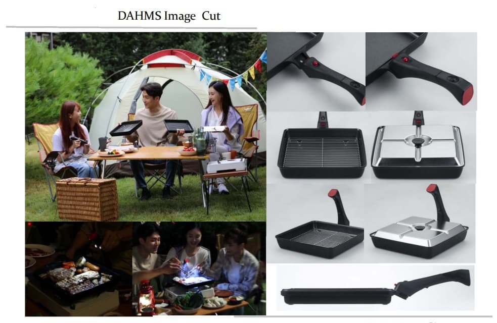 multi square_round pans with a detachable handle for camping_home