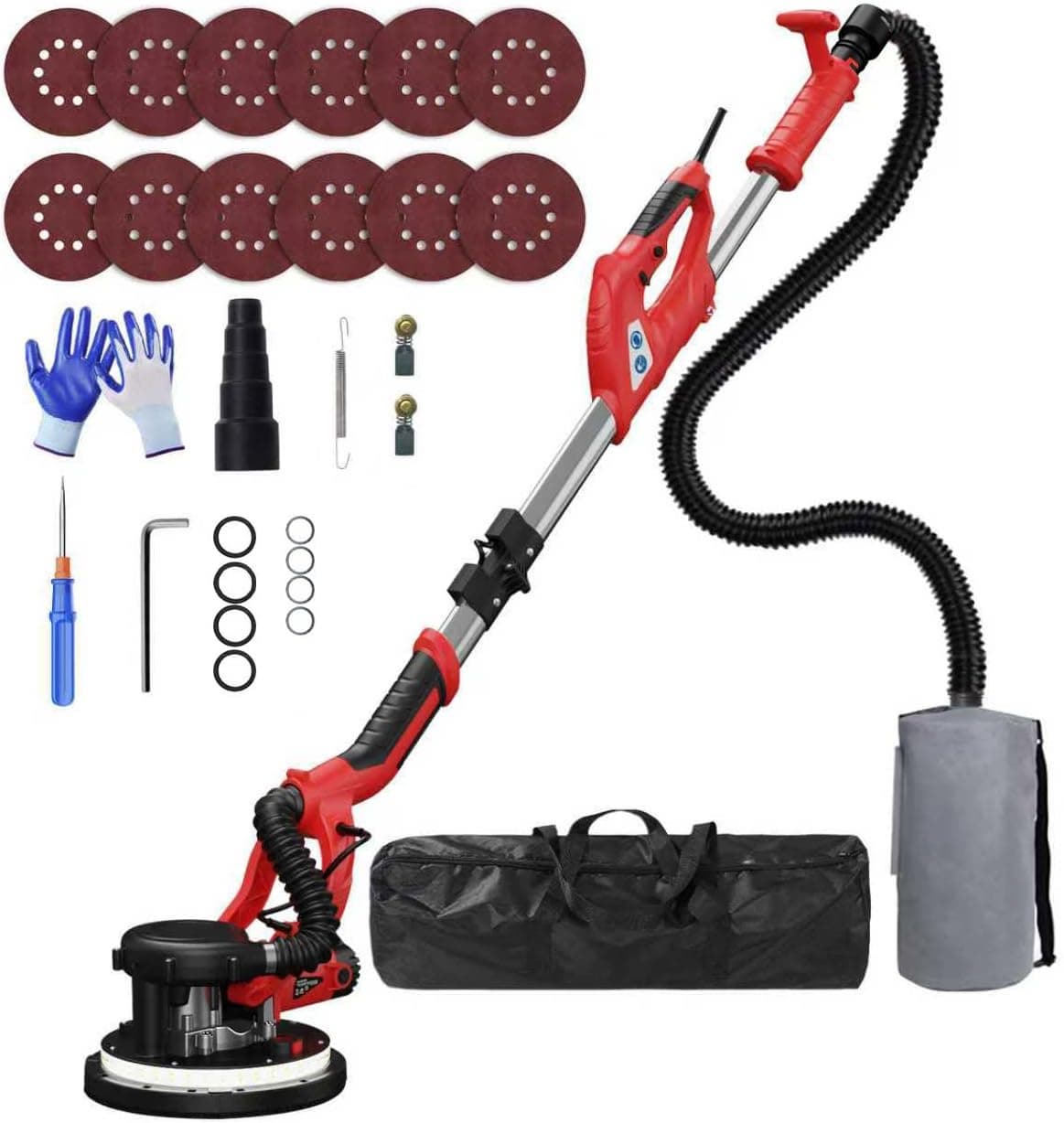 Drywall Sander 2026 8_Amp Ceiling Removal Tool Vacuum Dust Collector extendable 12pcs Sanding Discs