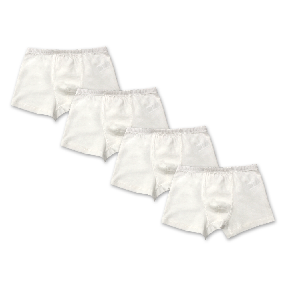 Doridori Little Boys_ Organic Cotton Underwear Undershirt For Kid_ Toddler_ Baby _White Boxer briefs