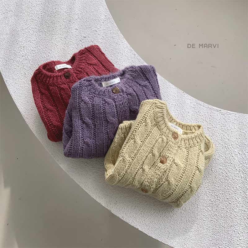 DE MARVI Kids Children Wool Twisted Cardigan Boys Girls Sweater Winter Fashion Korean Manufacturer