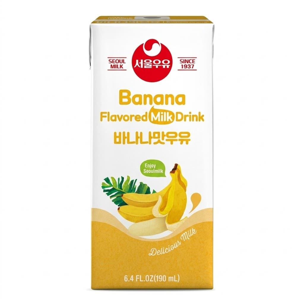 Seoul Milk Strawberry_ Mango_ Chocolate_ Banana_ Melon_ Coffee Flavored Milk