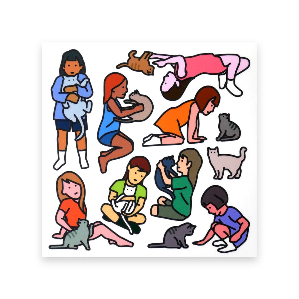 Cats_Dogs stickers _ girls _self cutting stickers_