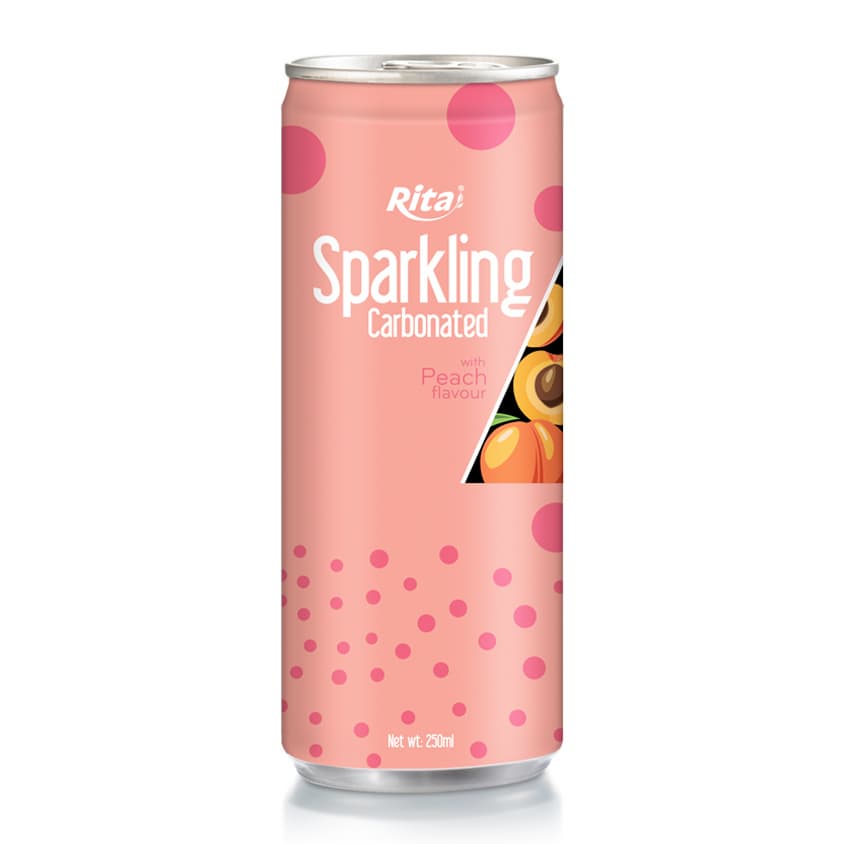 Sparkling Carbonated With Peach Flavor