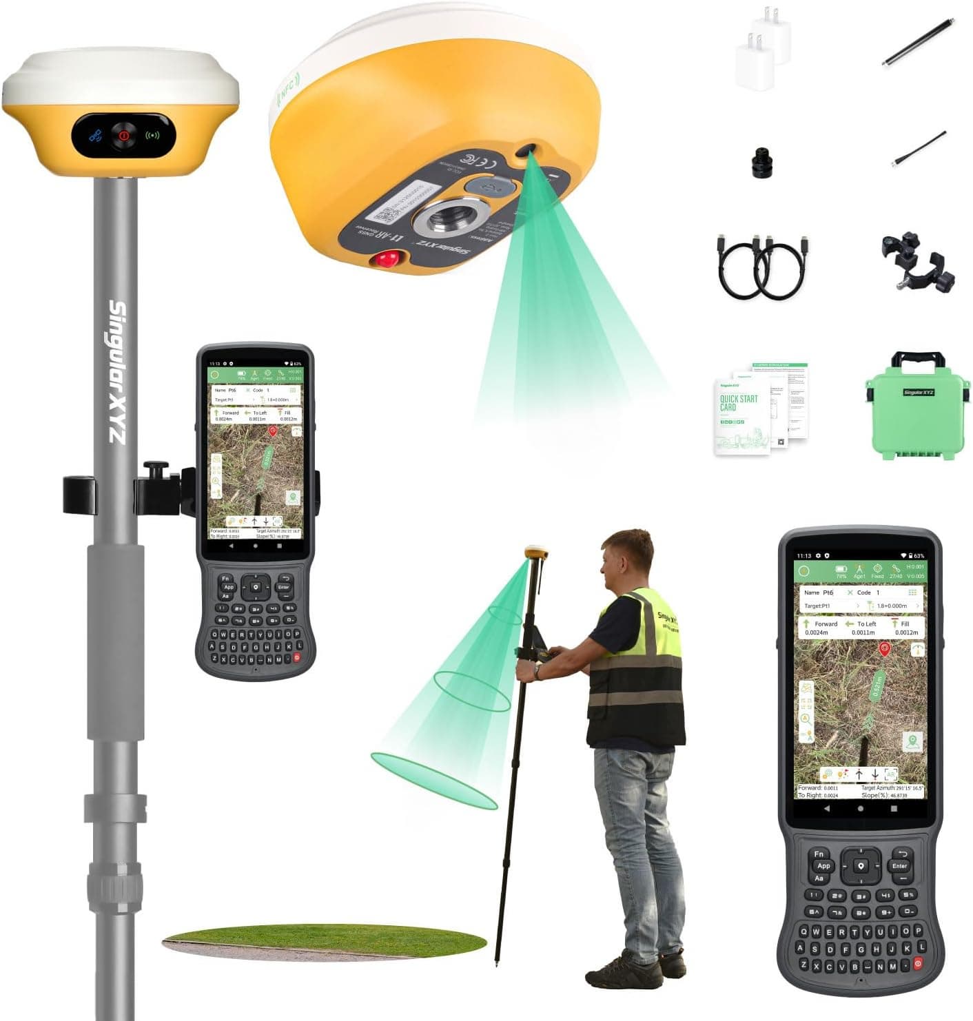 L1_AR GNSS RTK Rover AR_ GNSS GPS RTK Handheld Collector 120_ Tilt Survey Professional Support