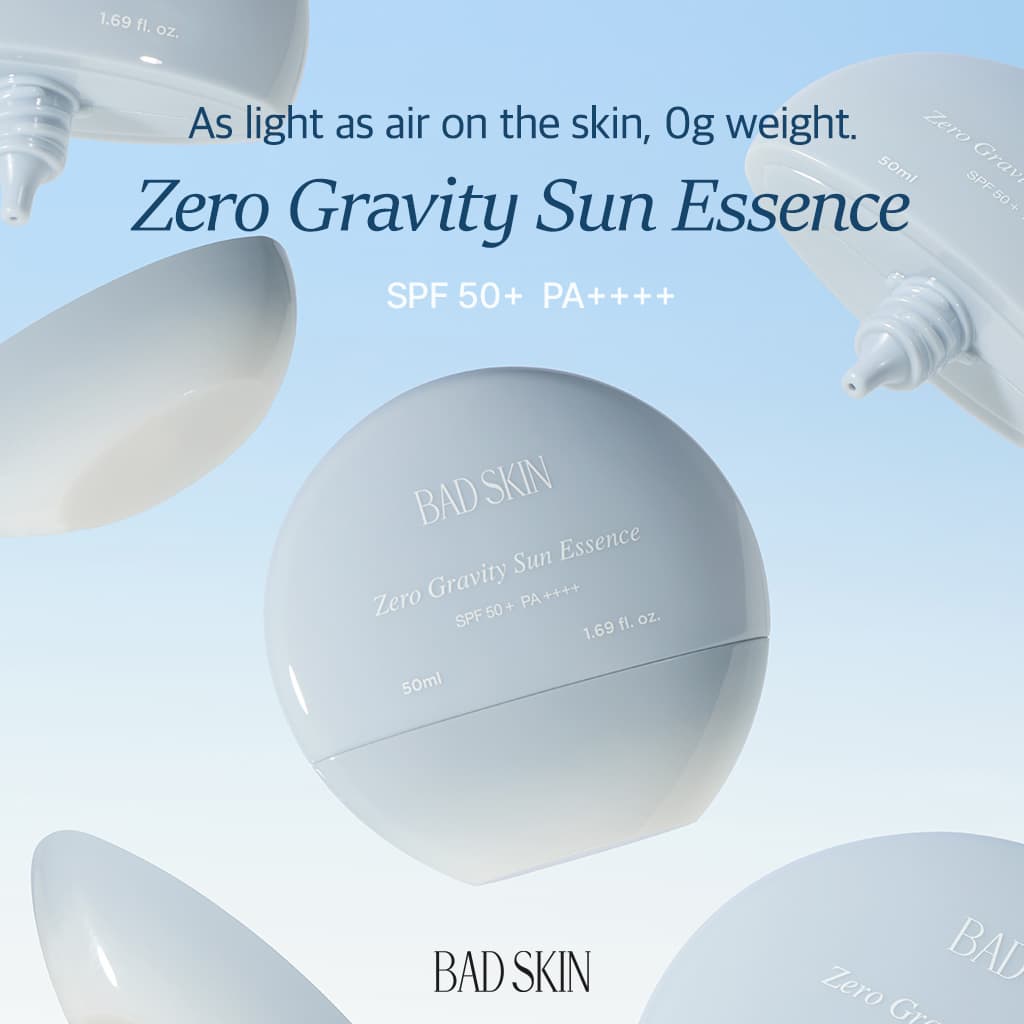 BAD SKIN  Zero Gravity Sun Essence 50ml_ spf50__ pa_____ Lightweight Non_Nano Mineral UV Defense