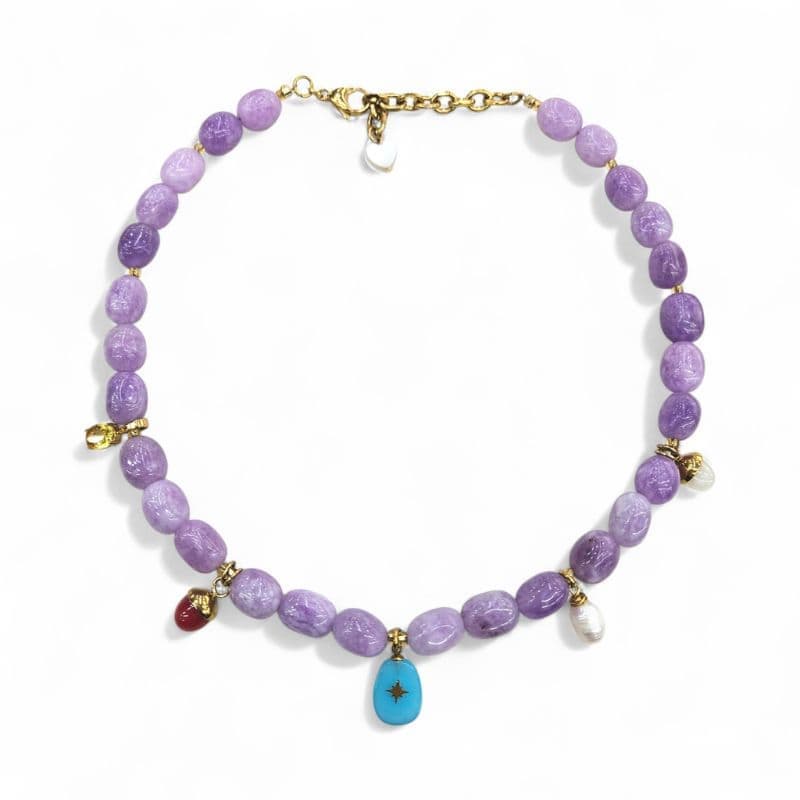 LUMÉA by HANAÉ Pure Glow amethyst gemstone charm necklace