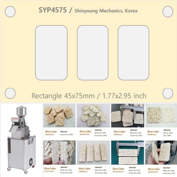 SYP4575 Rice cake machine from Shinyoung Mechanics