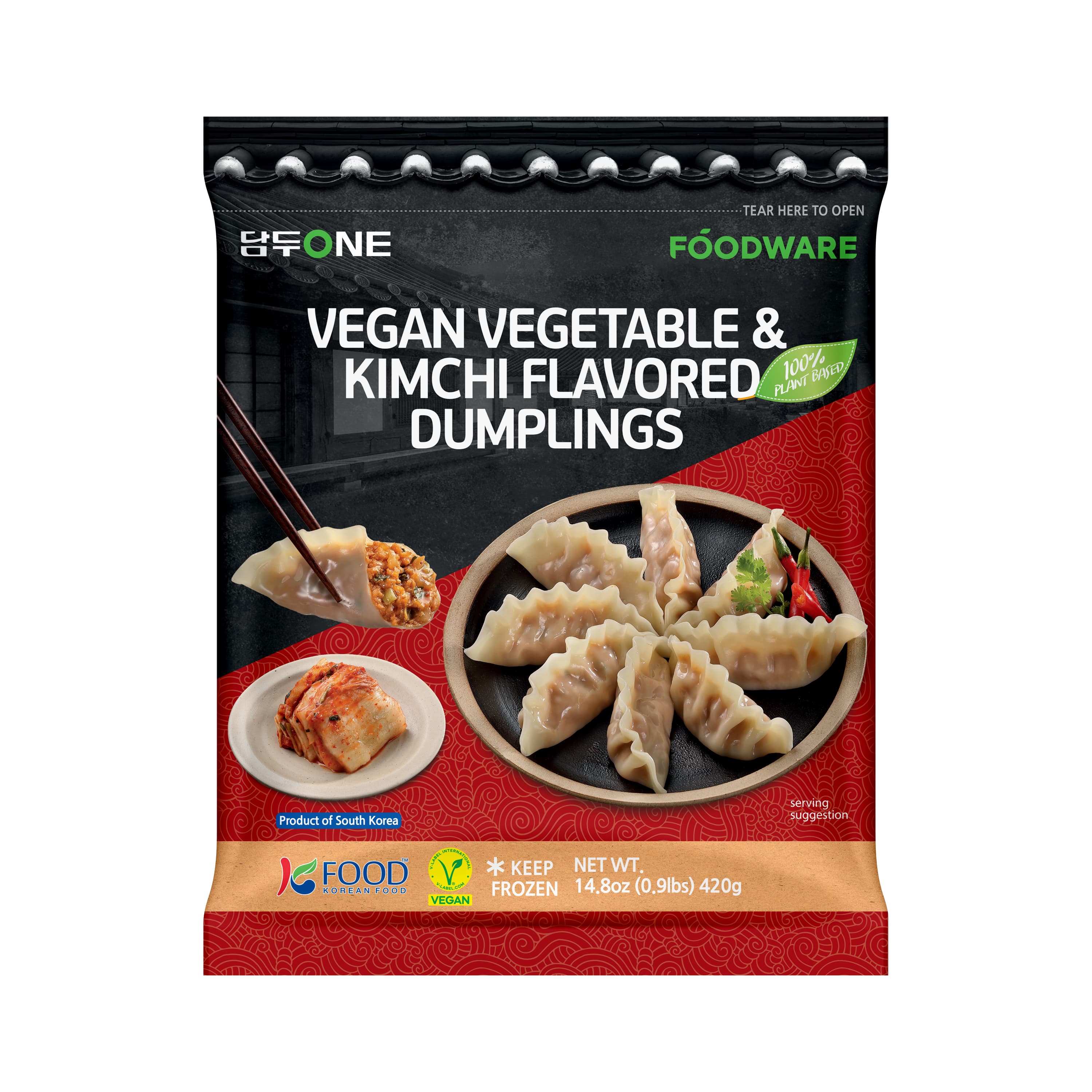 Damdooone Vegan Vegetable _ Kimchi Flavored Dumplings
