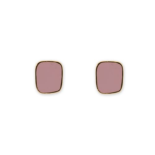 Color stud square earrings Pink White Fashion Jewelry
