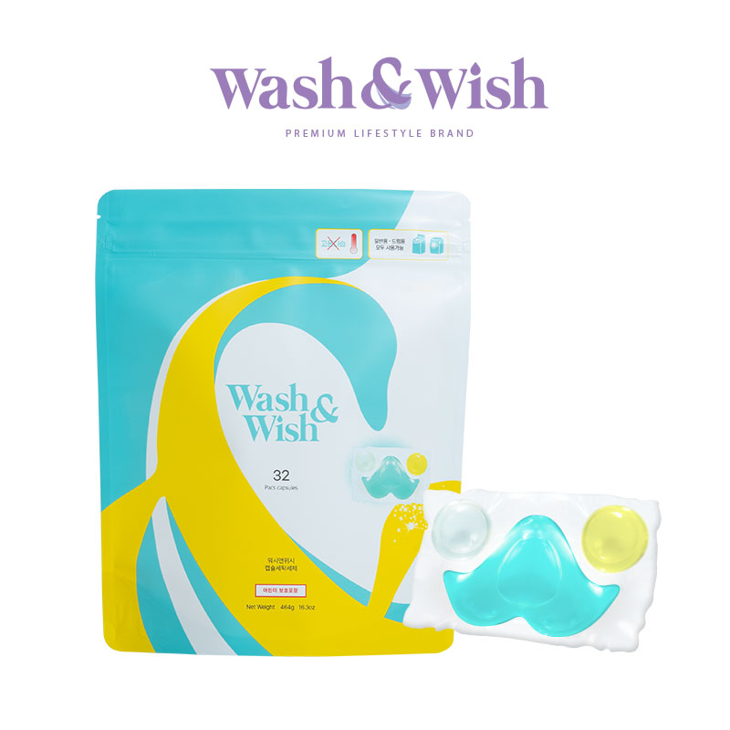 Wash_Wish Capsule Detergent 32pods in pouch _Blue_