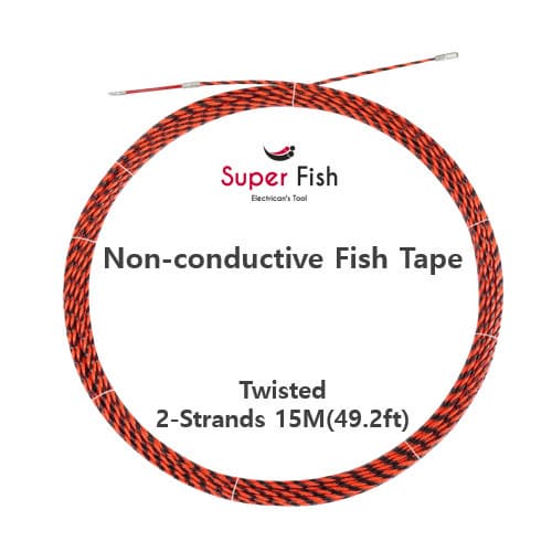 Twisted 2_strands fish tape 15M_49_2ft_ Red from Korea_