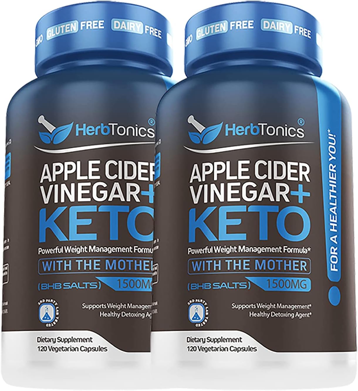 Herbtonics Apple Cider Vinegar Capsules with The Mother Plus Keto BHB
