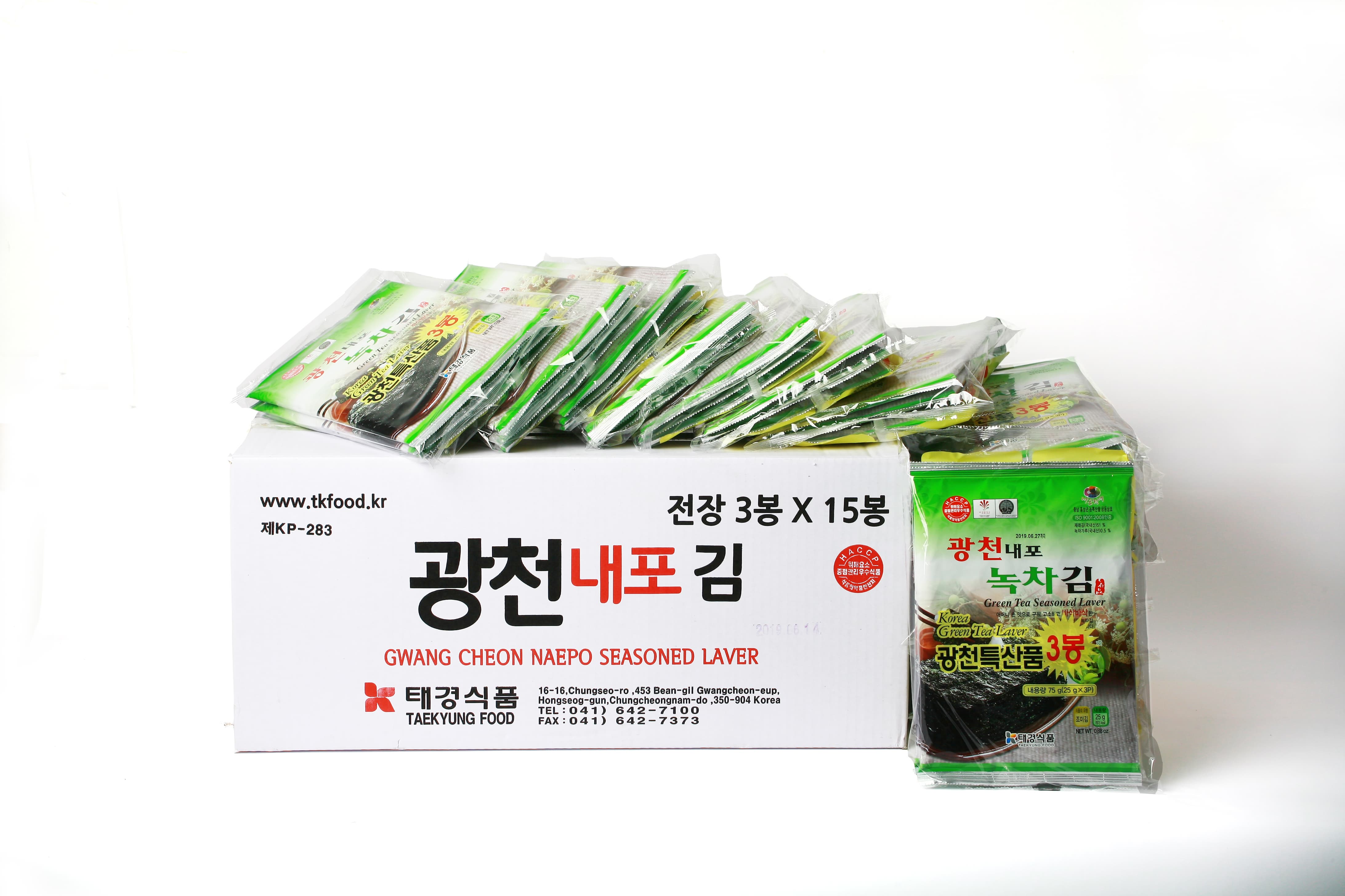 Taekyung Naepo Roased Green tea Laver _ Lunch Box type
