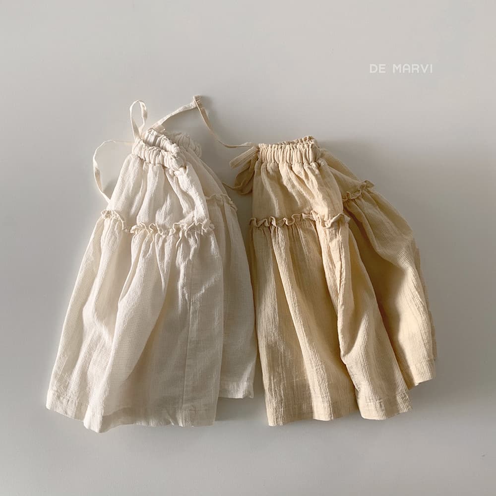 DE MARVI Kids Toddler Natural Ruffle String Elastic waist Casual Skirts Girls Clothing Wholesale